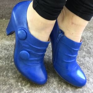 Miz Mooz Cobalt Blue Leather Button Heel